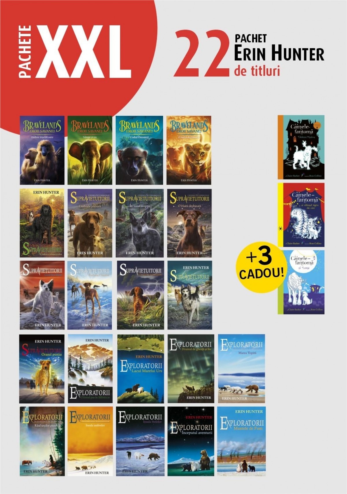Pachet XXL Erin Hunter. 22 de titluri + 3 cadou